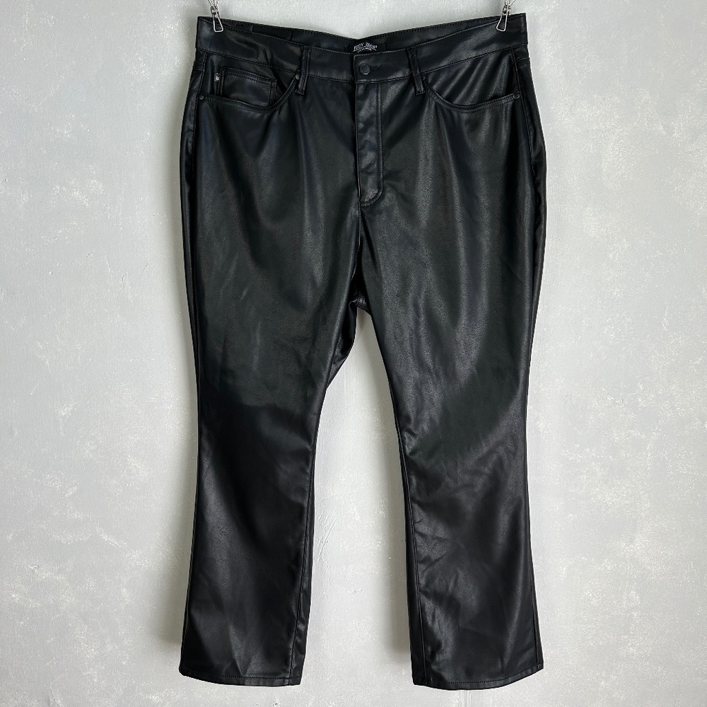 Judy Blue plus size 2X 20W faux leather black pants straight leg high rise